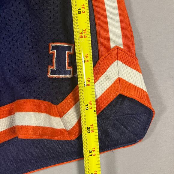 Illinois Fighting Illini Pro Player Men’s XXL NCAA Basketball Shorts Navy Orange - Picture 13 of 15